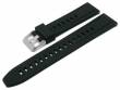 Basic-watch strap EASY-CLICK 24mm black silicone with easy change spring bars (width of buckle 22 mm)