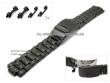 Watch strap 18-22mm stainless steel black multiple ends with security clasp by EULIT
