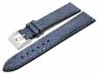 Delux watch strap 19mm blue genuine salmon leather grained matt stitched by LIC Atelier (width of buckle 16 mm)