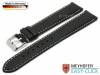 Meyhofer EASY-CLICK watch strap \Lahn\ 20mm black leather grained light stitching (width of buckle 18 mm)
